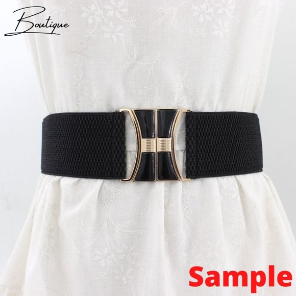 Waist Circle belt Gold/Black - Picture 6 of 8